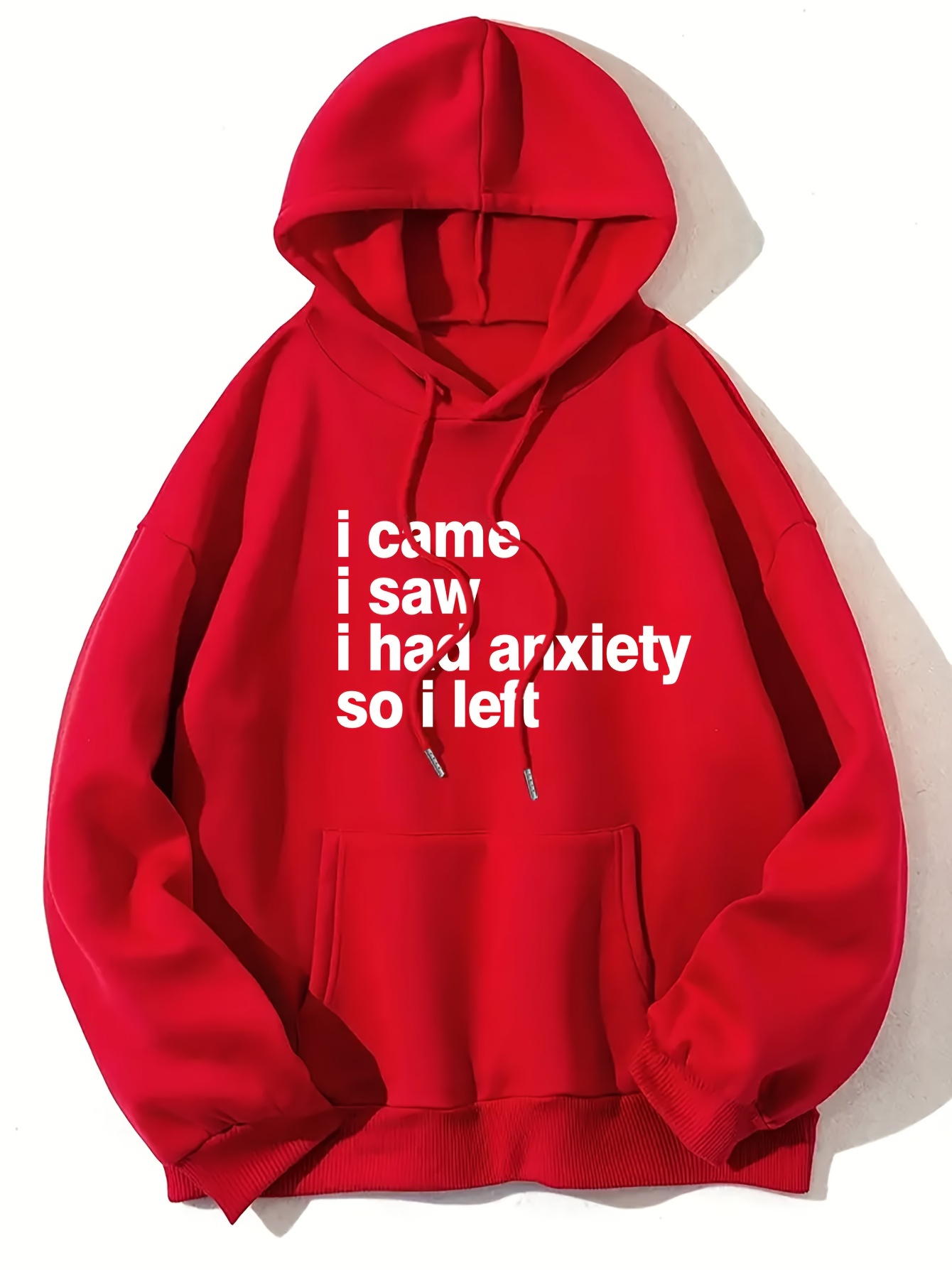 plus size casual sweatshirt womens plus slogan print long sleeve drawstring hooded pullover sweatshirt with kangaroo pockets casual tops for plus size womens clothing details 4