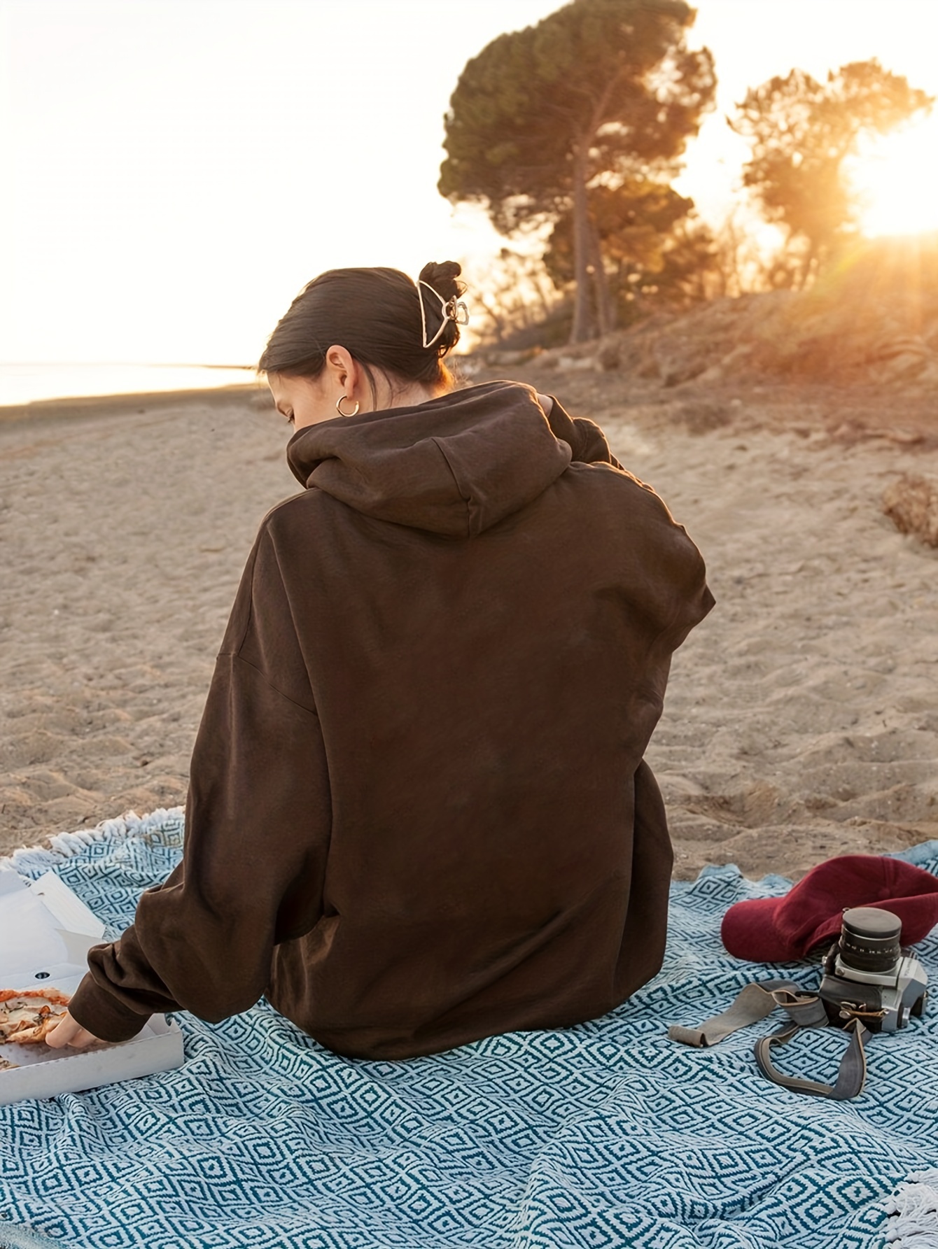 plus size casual sweatshirt womens plus slogan print long sleeve drawstring hooded pullover sweatshirt with kangaroo pockets casual tops for plus size womens clothing details 6