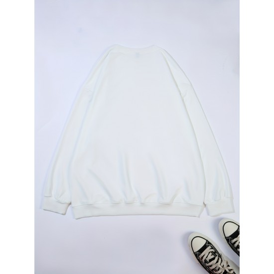 2 Packs Plus Size Coconut Tree Print Sweatshirt, Casual Long Sleeve Crew Neck Pullover Sweatshirt, Women's Plus Size Clothing